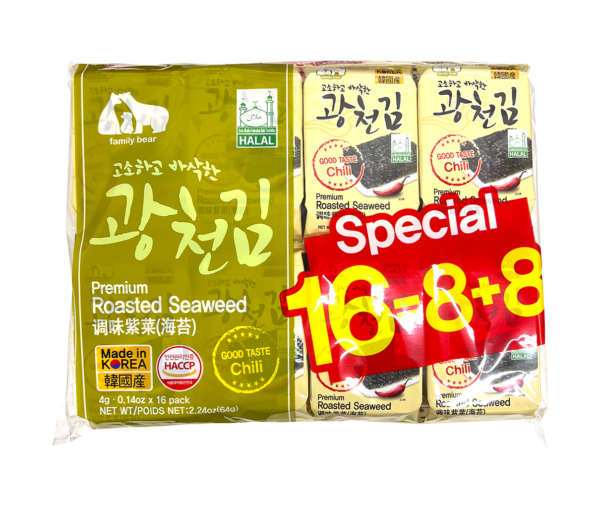 FAMILY BEAR ROASTED SEAWEED-CHILI(16 PACK)(#FD780124)