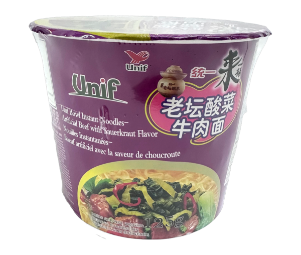 UNIF BOWL INSTANT NOODLES-ARTIFICIAL BEEF WITH SAUERKRAUT FLAVOR(#TYKC442197)